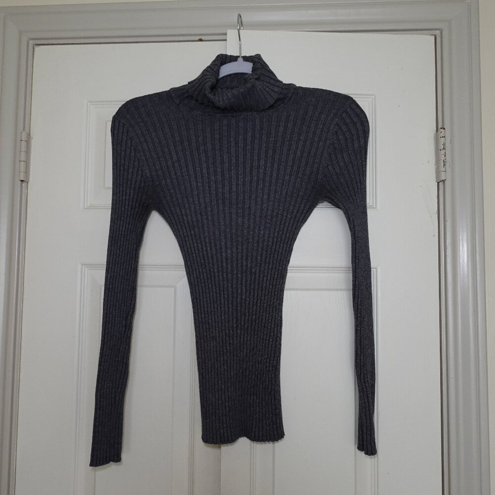 Grey Bodycon Turtleneck Sweater